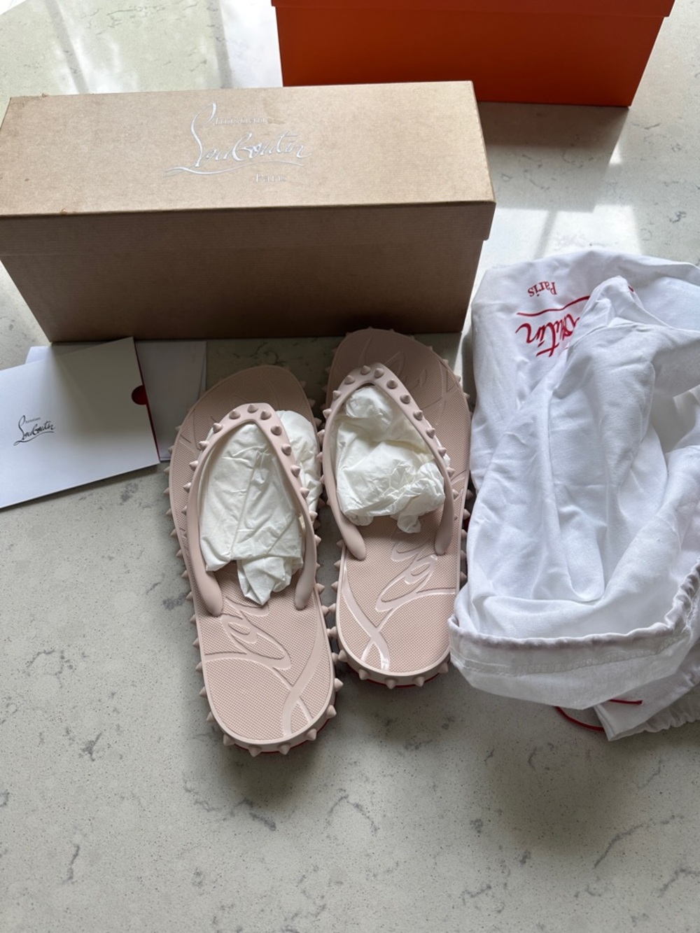 Christian Louboutin super Loubi flip flop Donna flat